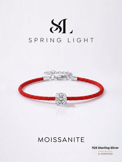 1pc 0.5 Carat Four-Claw Moissanite Bracelet, Crafted In Pure Silver (S925), Exuding Elegant Luxury. A Perfect Choice For Engagement, Wedding, Best Friend's Birthday, Anniversary, And Bridal Jewelry.
