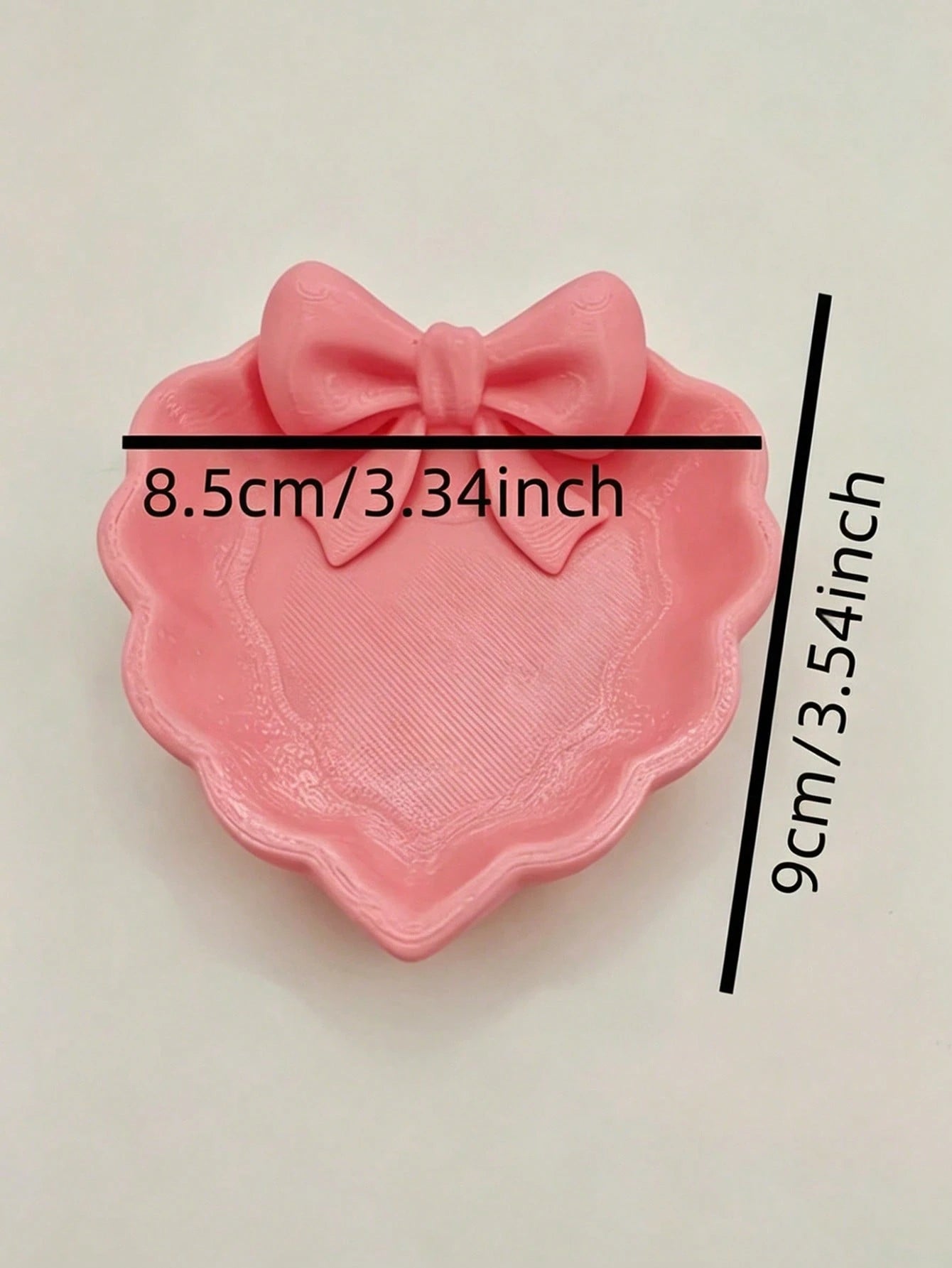 1pc/2/4/6pcs 3D Printed Mini Heart Jewelry Tray With Pink Bowknot. For Jewelry Storage Desktop Decor On Dresser, Desk, Nightstand Ideal Valentine Gift