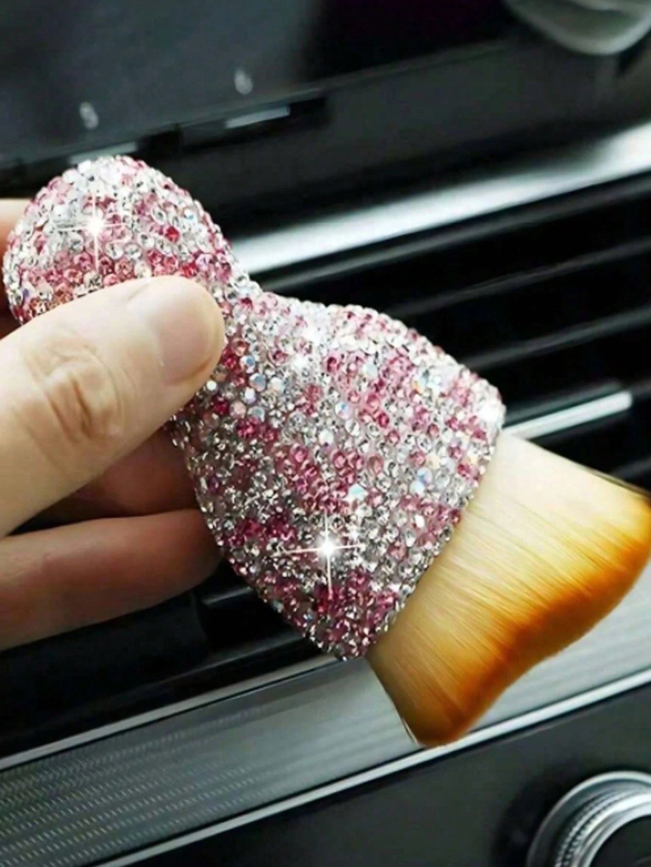 1pc/2pcs Car Detailing Brush Car Interior Cleaning Soft Brush Automotive Air Conditioner Brush (With Protective Cover), Curved Design Dirt Dust Clean Brushes For Cleaning Air Vent, Dashboard, Engines