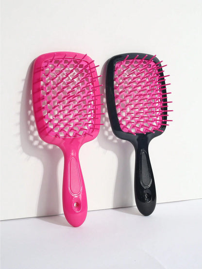 1pc/2pcs Hairbrush Set, Breathable Wet & Dry Use Brush, Easy Detangling For Curly Hair, Lightweight & Portable, Suitable For All Hair Types. This Hairbrush Set Includes: Hairbrush, Comb, Hair Accessor