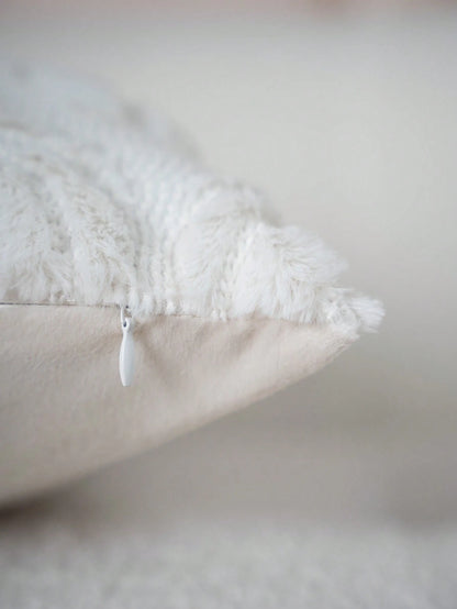 1pc/2pcs Halloween Pumpkin Pillow Case 18x18 Inch Soft Faux Fur Pumpkin Pillow Cover Autumn Decor Plush Farmhouse Style Pillowcase White