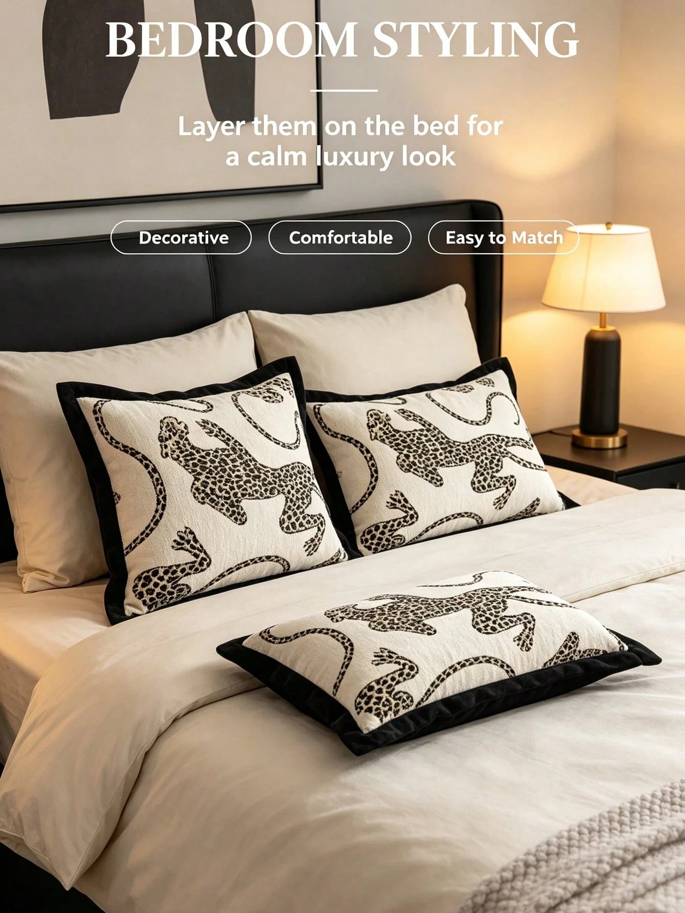 1pc 2pcs Leopard Pattern Pillow Case, Chenille Jacquard Woven With Piped Edge, Modern Nordic Leopard Animal Lumbar Pillow, Daily Living Room Sofa, Bedroom Bed Headrest, Outdoor Garden Party Fabric Dec