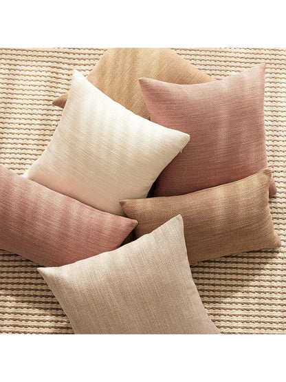1pc/2pcs Pink Luxury Pillowcase, Bohemian Style Decorative Textured Coarse Linen Fabric, Rugged Linen Craftsmanship, Suitable For Sofa, Living Room, Bedroom, Floor, Bench, Car, Office, Cafe And Other
