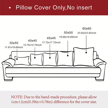 1pc/2pcs RUST 3D Striped Throw Pillow Cover (Pillow Insert Not Included), Modern Fashionable Soft Chenille And Faux Linen Blend Dual-Tone Striped Comfortable Cushion Cover, Suitable For Home Sofa, Bed