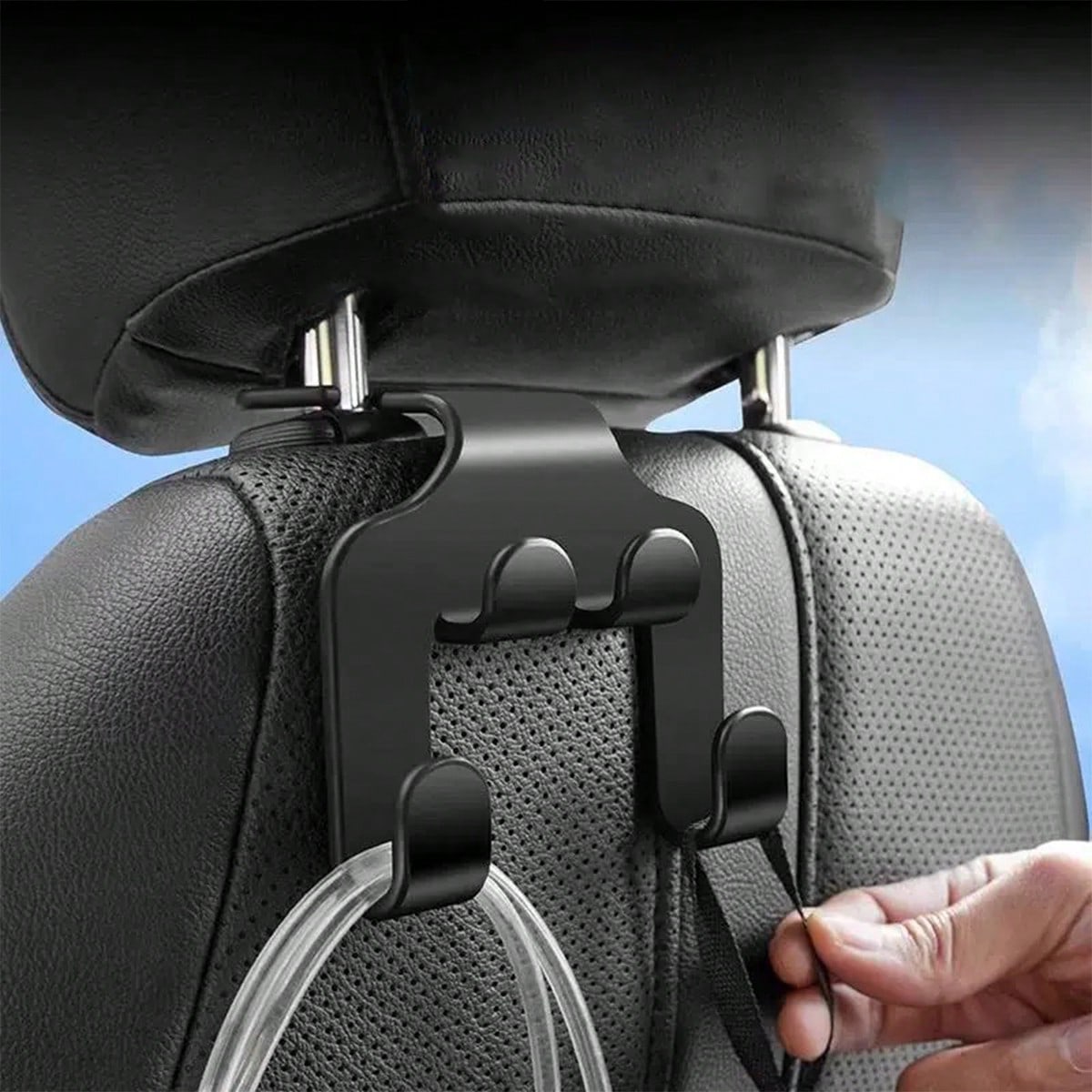 1pc/2pcs Universal Auto Seat Headrest Hook Storage Hanger Car Vehicle Back Seat Organizer Holder Car Mobile Phone Holder Car Interior Accessories