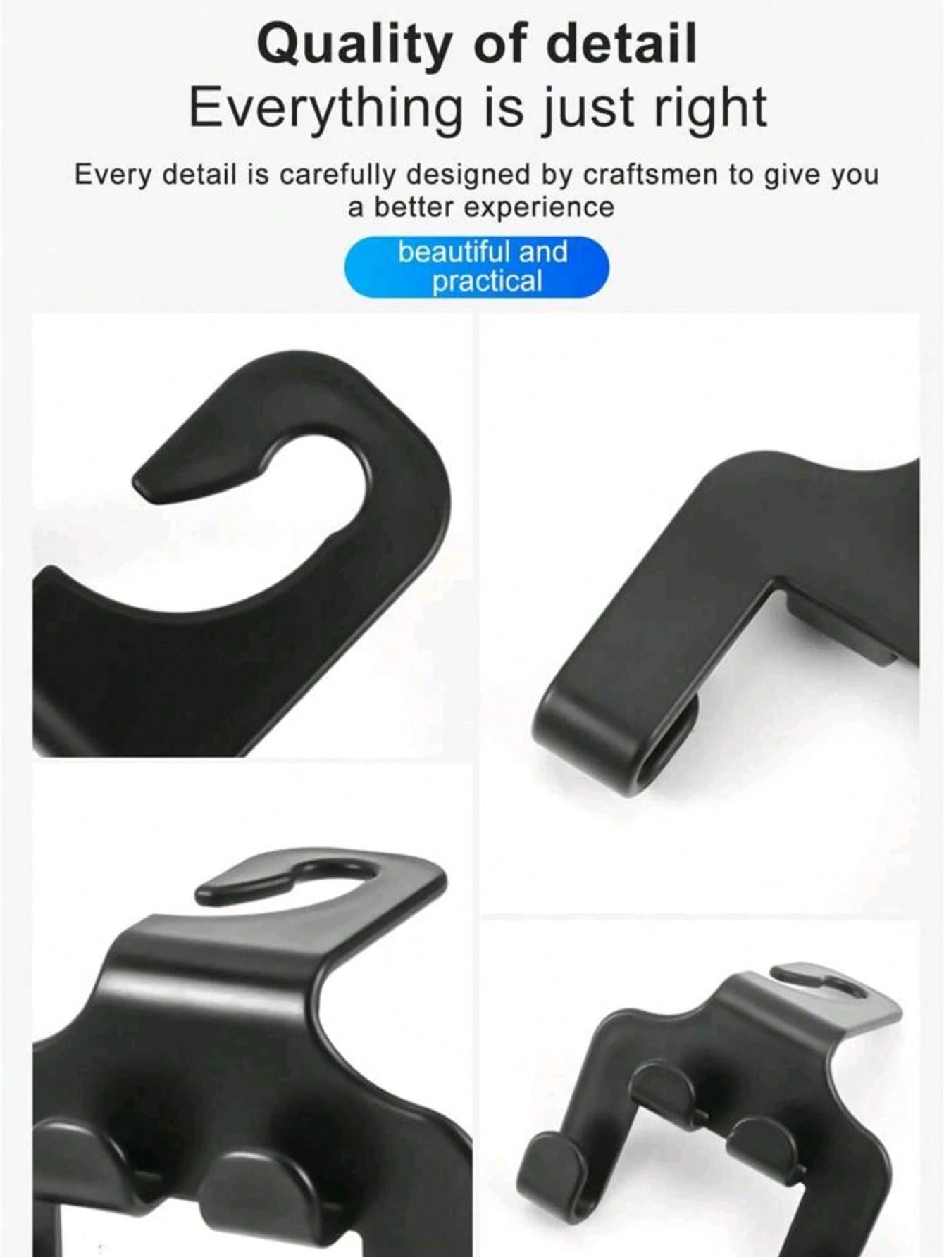 1pc/2pcs Universal Auto Seat Headrest Hook Storage Hanger Car Vehicle Back Seat Organizer Holder Car Mobile Phone Holder Car Interior Accessories
