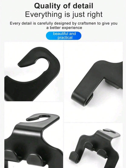 1pc/2pcs Universal Auto Seat Headrest Hook Storage Hanger Car Vehicle Back Seat Organizer Holder Car Mobile Phone Holder Car Interior Accessories