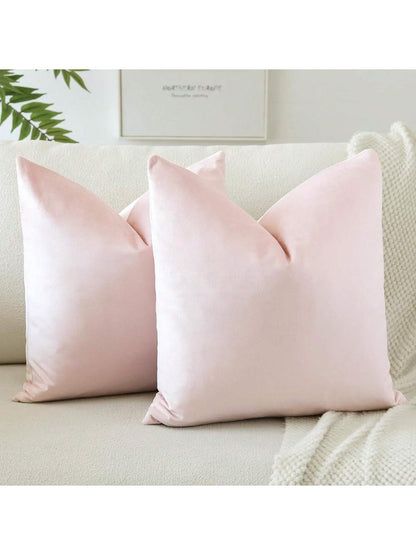 1pc/2pcs Velvet Christmas Green Decorative Throw Pillow Cover (Pillow Insert Not Included), Square Cushion Cover, Holiday Home Decor Pillow, Soft & Comfortable Linen-Like Fabric, Modern Decor For Sofa