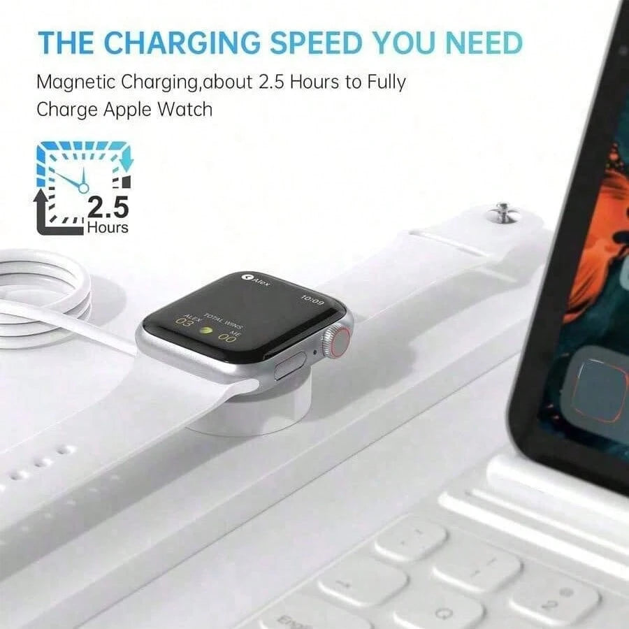 1pc 3.3ft/100cm Fast Charging USB/Type C Magnetic Wireless Charger Compatible With Apple Watch Series Ultra/9/8/7/6/SE/SE2/5/4/3/2/1 Suitable For Office, Dorm, And Home Office Dorm Home Phone Charger