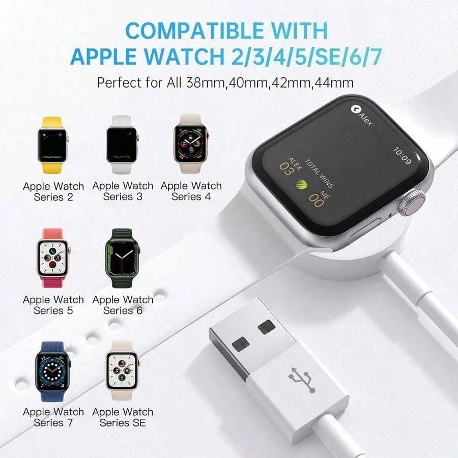 1pc 3.3ft/100cm Fast Charging USB/Type C Magnetic Wireless Charger Compatible With Apple Watch Series Ultra/9/8/7/6/SE/SE2/5/4/3/2/1 Suitable For Office, Dorm, And Home Office Dorm Home Phone Charger