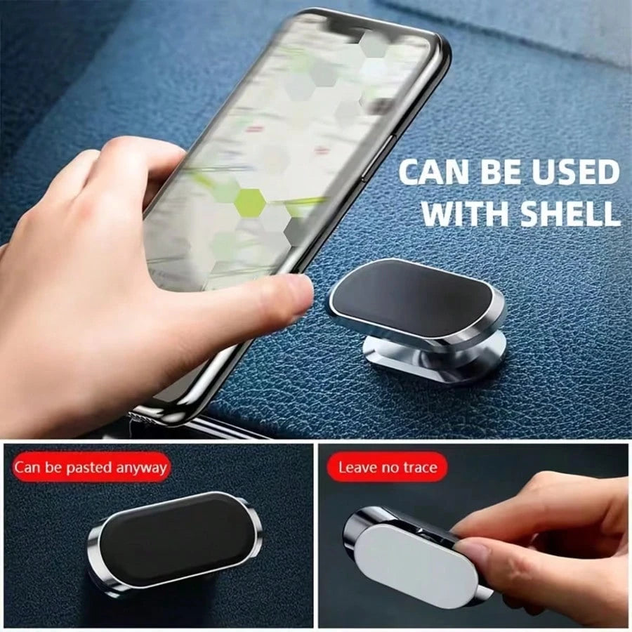1pc 360° Rotatable Magnetic Car Phone Holder, Car Navigation Phone Mount, Foldable Phone Stand, Compatible With Any Phone, Car Accessories Holder, Automotive Supplies