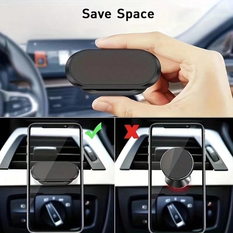 1pc 360° Rotatable Magnetic Car Phone Holder, Car Navigation Phone Mount, Foldable Phone Stand, Compatible With Any Phone, Car Accessories Holder, Automotive Supplies