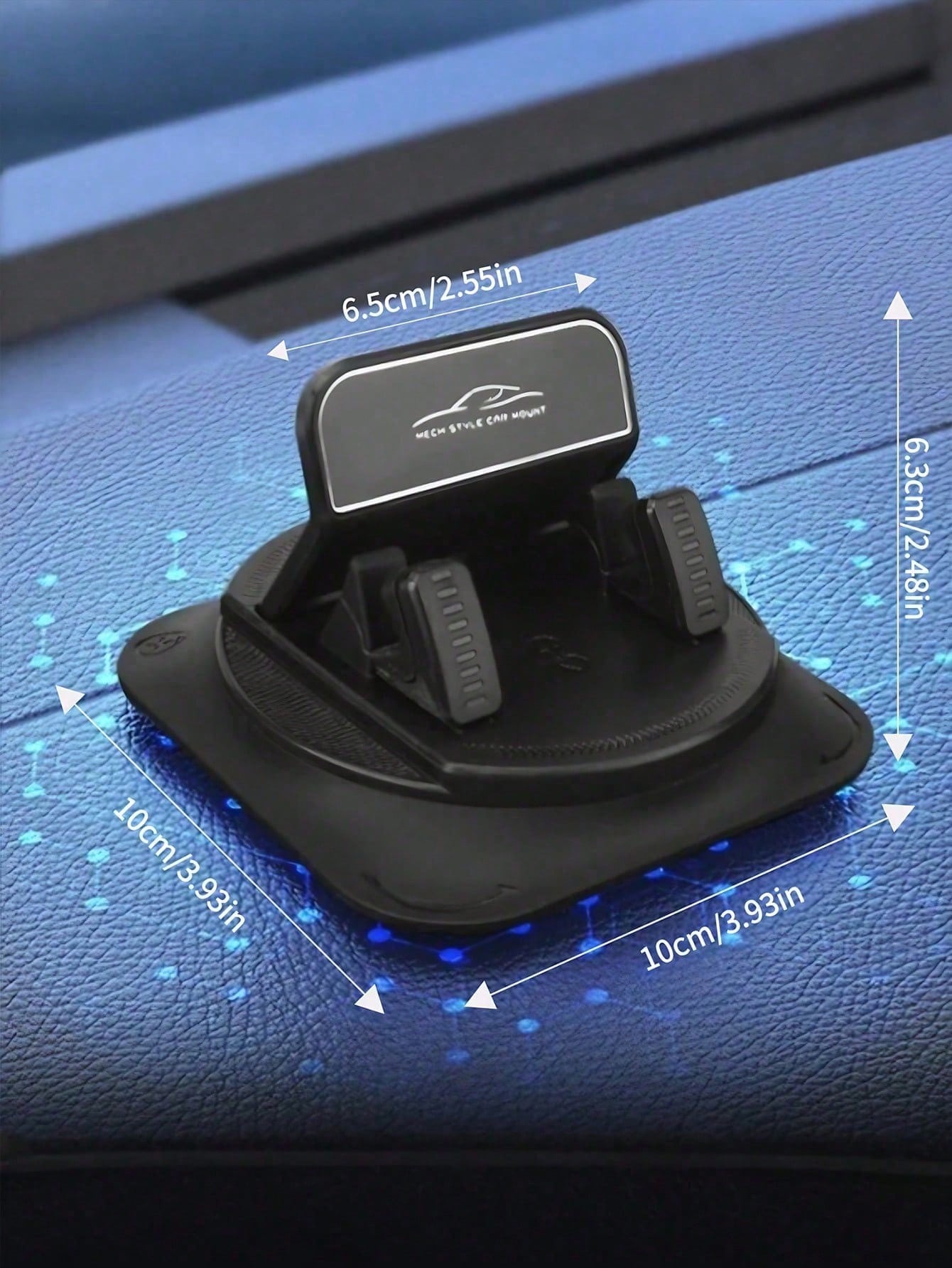 1pc 360° Rotating Dashboard Phone Holder, Nano Gel Base Enhanced Grip, Auto-Lock Prevent Overheating, Suitable For Phones With Or Without Cases