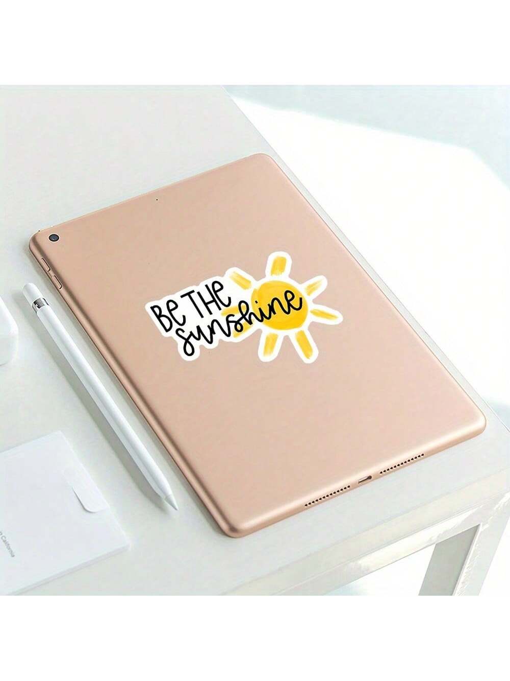 1pc 3inch Be The Sunshine' Positive Vibes Sticker- Ideal For IPads, Kindles, Water Bottles, Books, Laptops, Notebooks, Journals, Planners, Dorm Rooms, Classroom Decor, And Self-Care Packages- A Brig