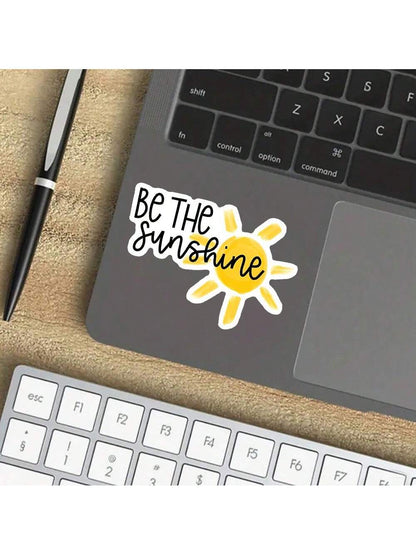 1pc 3inch Be The Sunshine' Positive Vibes Sticker- Ideal For IPads, Kindles, Water Bottles, Books, Laptops, Notebooks, Journals, Planners, Dorm Rooms, Classroom Decor, And Self-Care Packages- A Brig