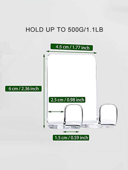 1pc/3pcs/6pcs Acrylic Transparent Razor Hooks, Bathroom Razor Holder Without Drilling, Includes Crush-Proof Packaging Box