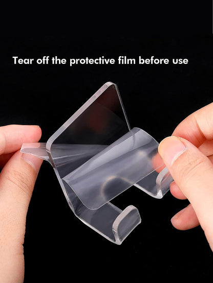 1pc/3pcs/6pcs Acrylic Transparent Razor Hooks, Bathroom Razor Holder Without Drilling, Includes Crush-Proof Packaging Box