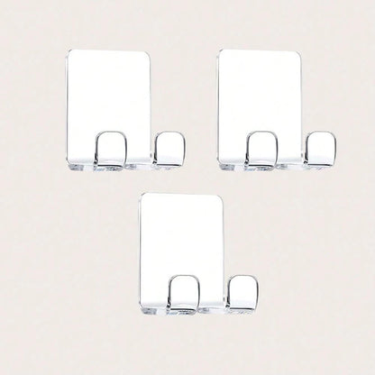 1pc/3pcs/6pcs Acrylic Transparent Razor Hooks, Bathroom Razor Holder Without Drilling, Includes Crush-Proof Packaging Box