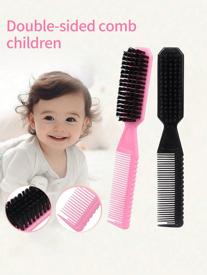 1pc/3pcs Kids Double-Sided Styling Comb 2-In-1 Hair Brush For Baby & Children Hair Styling, Home Use