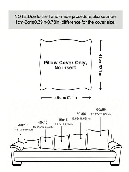 1pc 45*45cm Halloween Maple Leaf Quilted Pillow Case, Hidden Zipper Pillow Cover, Autumn Decor Pillow Case, Home Decor Halloween Decor Living Room Bedroom Sofa, No Pillow Insert