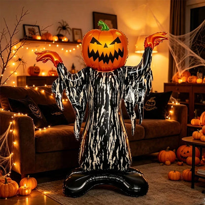 1pc 46 Inch Vertical Pumpkin Devil Foil Balloon, Halloween Indoor/Outdoor Decoration Balloon, Halloween Haunted House Decoration Prop