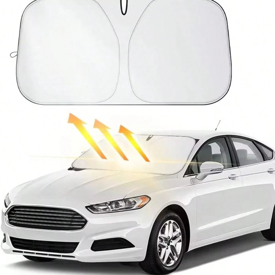1pc 55.1 Inches Car Sunshade, Heat Insulation Windshield Sun Shade, Car Sun Protection Window Curtain, Summer Car Heat Insulation Sun Shade, Foldable And Universal
