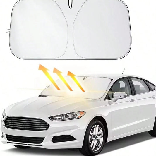 1pc 55.1 Inches Car Sunshade, Heat Insulation Windshield Sun Shade, Car Sun Protection Window Curtain, Summer Car Heat Insulation Sun Shade, Foldable And Universal