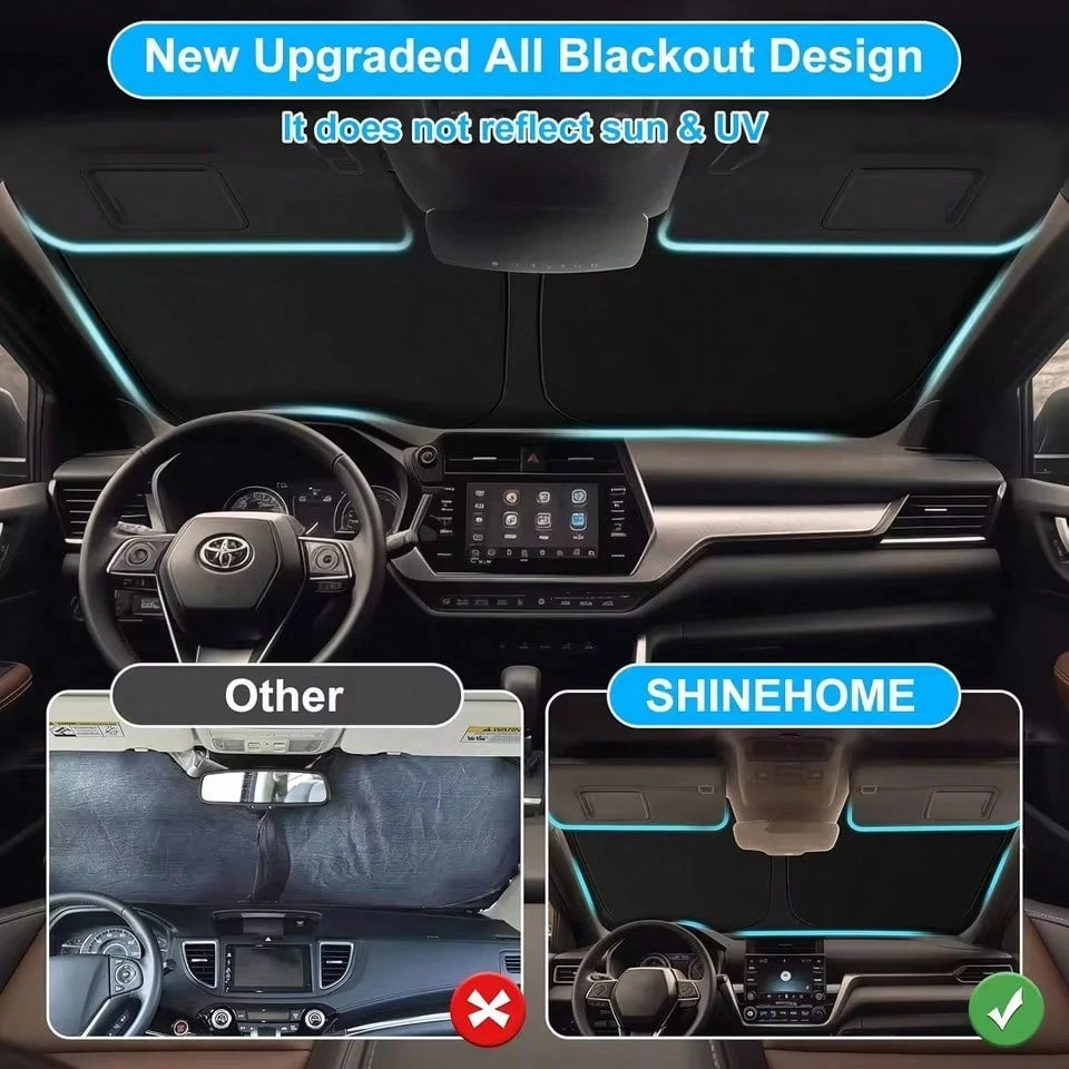 1pc 55.1 Inches Car Sunshade, Heat Insulation Windshield Sun Shade, Car Sun Protection Window Curtain, Summer Car Heat Insulation Sun Shade, Foldable And Universal