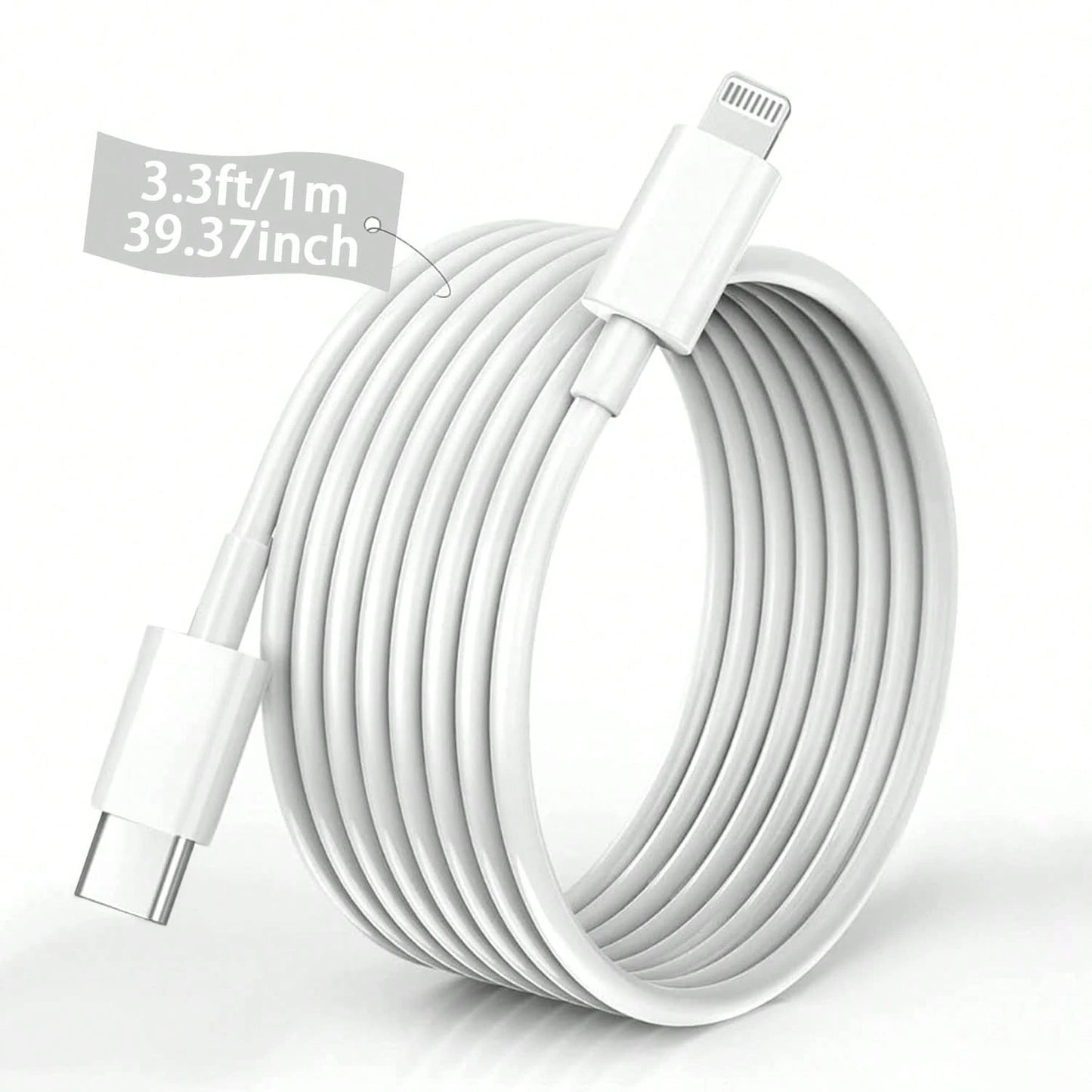 1pc [6.6ft/2m, 3.3ft/1m] Car Charger Cable, Compatible With IPhone, USB C To Lightning Cable, Compatible With IPhone 14/13/12/11 Pro Max/Xs Max/Xr/Xs/X/8/7 And More, Fast Charging, MFi Certified