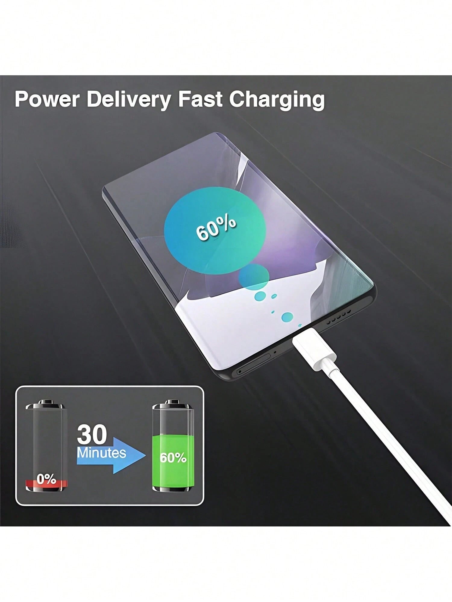1Pc [6.6ft/2m, 10ft/3m]Car Carplay Fast Charger Cable Compatible With IPhone USB C To Lightning Cable Compatible With IPhone 14/13/12/11 Pro Max/Xs Max/ Xr/Xs/X/8/7 And More Fast Charging MFi Certifie