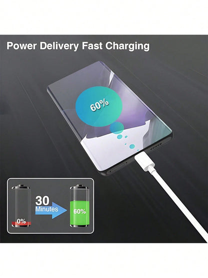 1Pc [6.6ft/2m, 10ft/3m]Car Carplay Fast Charger Cable Compatible With IPhone USB C To Lightning Cable Compatible With IPhone 14/13/12/11 Pro Max/Xs Max/ Xr/Xs/X/8/7 And More Fast Charging MFi Certifie