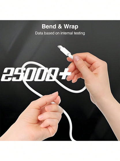 1Pc [6.6ft/2m, 10ft/3m]Car Carplay Fast Charger Cable Compatible With IPhone USB C To Lightning Cable Compatible With IPhone 14/13/12/11 Pro Max/Xs Max/ Xr/Xs/X/8/7 And More Fast Charging MFi Certifie