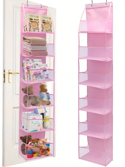 1pc 6-Layer Over The Door Hanging Storage Bag For Baby's Room, Holds Diapers, Toys, Accessories Baby Shower Family Decorations Gifts
