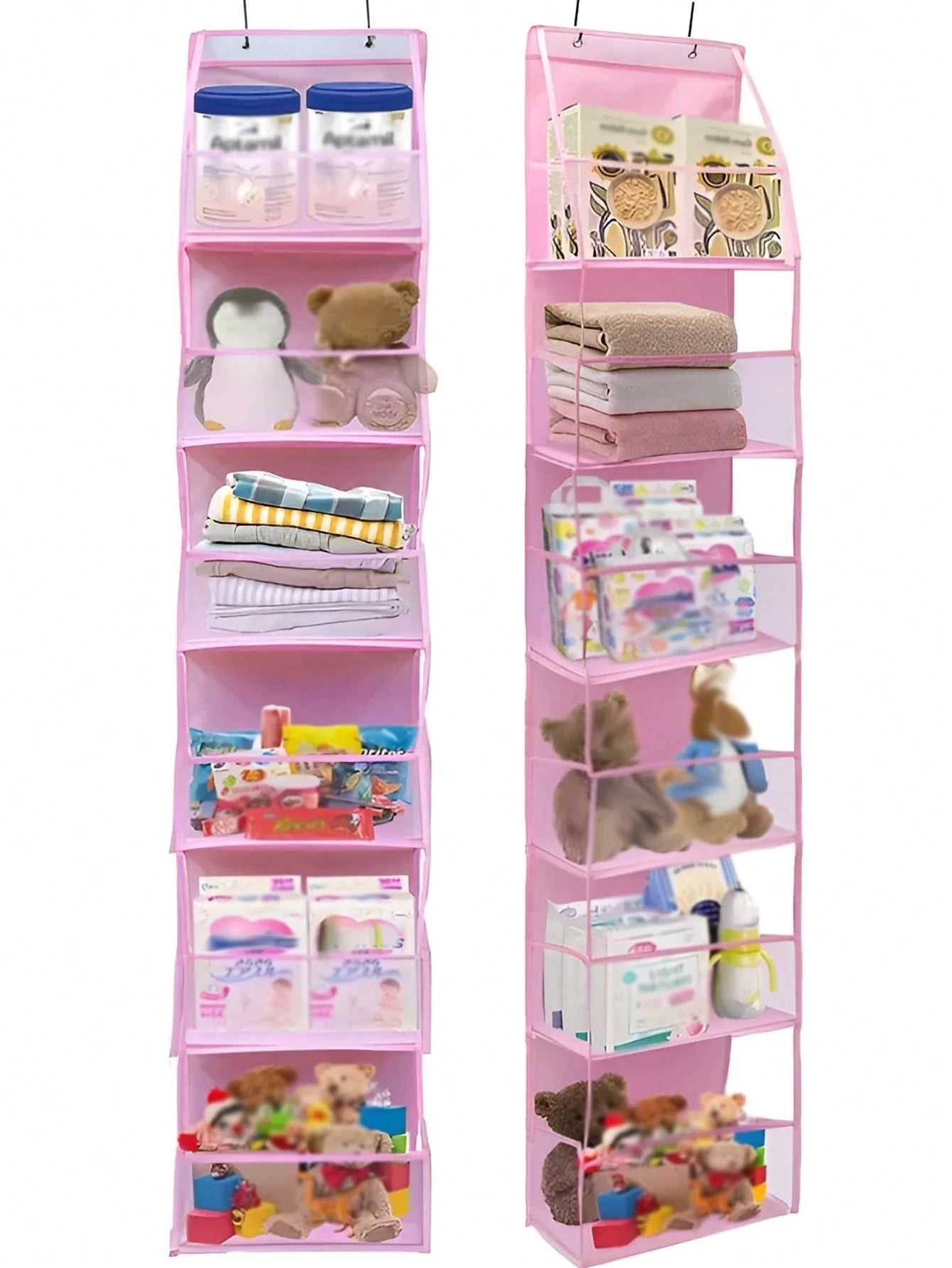1pc 6-Layer Over The Door Hanging Storage Bag For Baby's Room, Holds Diapers, Toys, Accessories Baby Shower Family Decorations Gifts