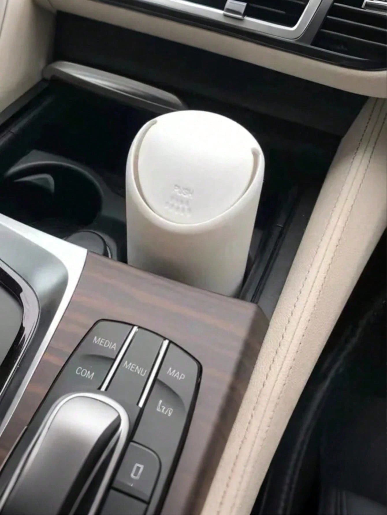 1pc ABS Base Silicone Car Trash Can, Removable & Multi-Functional, Mini Storage Box For Keys, Phones, Coins, Anti-Slip Design Fits Cup Holder & Dashboard