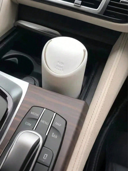 1pc ABS Base Silicone Car Trash Can, Removable & Multi-Functional, Mini Storage Box For Keys, Phones, Coins, Anti-Slip Design Fits Cup Holder & Dashboard