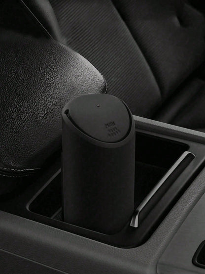 1pc ABS Base Silicone Car Trash Can, Removable & Multi-Functional, Mini Storage Box For Keys, Phones, Coins, Anti-Slip Design Fits Cup Holder & Dashboard