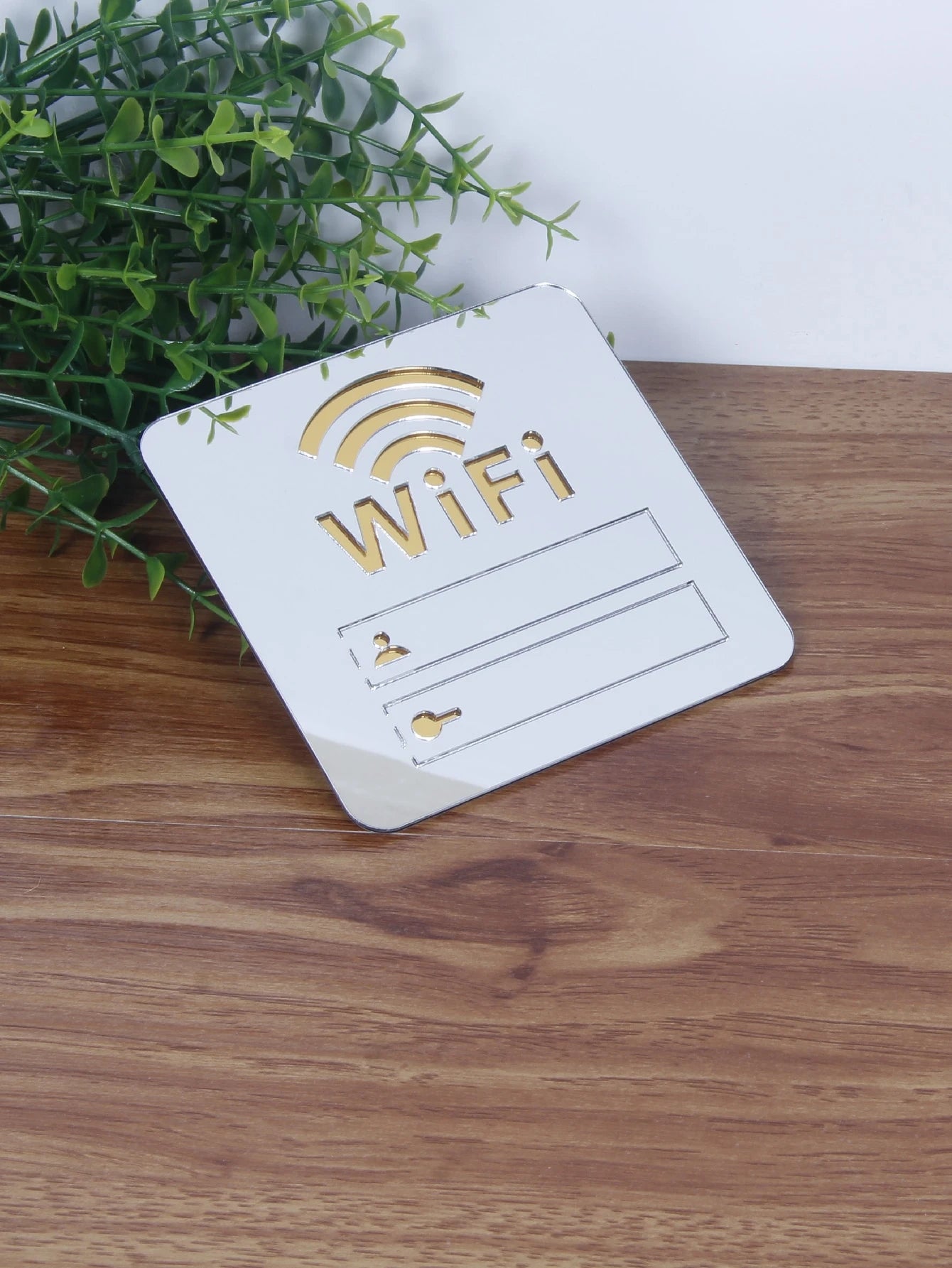 1pc ABS Mirror Wall Sticker, Creative Wifi Detail Wipeable Room Decorating Creative Sticker For Room Decoration Best Home Decor Back To School School Supplies