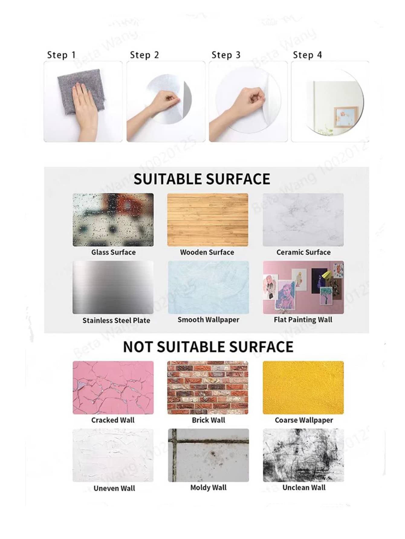 1pc ABS Mirror Wall Sticker, Creative Wifi Detail Wipeable Room Decorating Creative Sticker For Room Decoration Best Home Decor Back To School School Supplies
