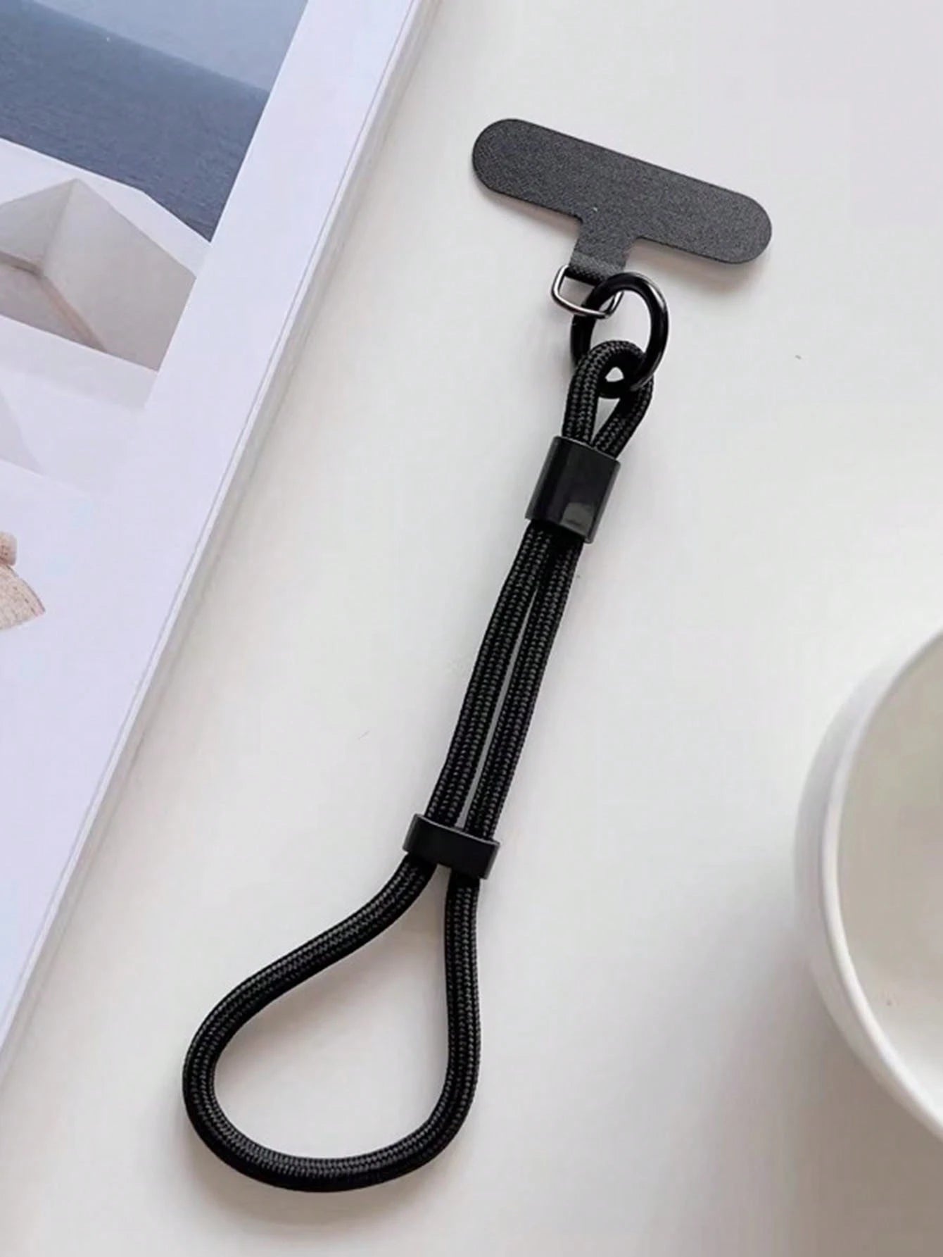 1pc Adjustable Phone Lanyard Accessory, Travel Anti-Drop Anti-Lost Wrist Phone Holder Pad, Safety Strap Wristband, Braided Cord Wrist Strap, CCD Keychain USB Drive Compatible With Android And Most Sma