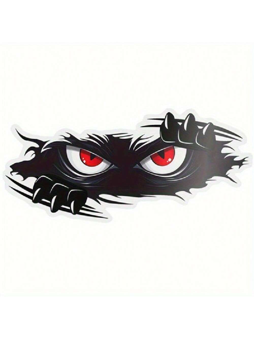1pc Angry Peeping Monster Vinyl Car Stickers- Large Durable Stickers For Cars, Trucks, And Sports Vehicles, Black Bumper Sticker