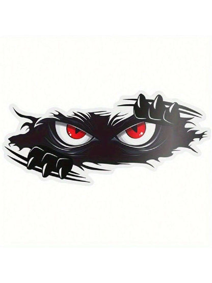 1pc Angry Peeping Monster Vinyl Car Stickers- Large Durable Stickers For Cars, Trucks, And Sports Vehicles, Black Bumper Sticker