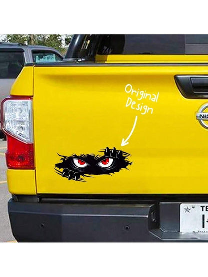 1pc Angry Peeping Monster Vinyl Car Stickers- Large Durable Stickers For Cars, Trucks, And Sports Vehicles, Black Bumper Sticker