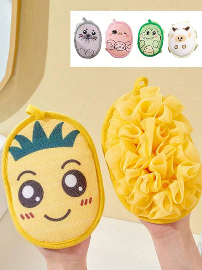 1pc Baby Bath Accessories- Exfoliating Washcloth, 2-In-1 Soft Scrub Sponge, Non-Slip Baby Bath Glove, Thick Hanging Design, Soft & Non-Shedding Bath Sponge, 2-In-1 Double-Sided Baby Bath Towel