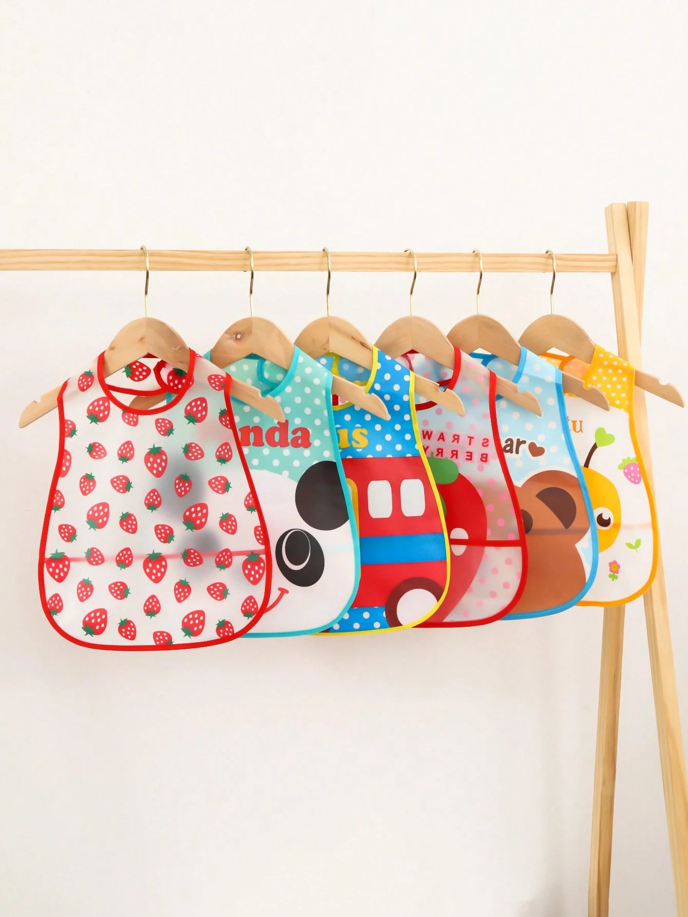 1pc Baby Bib, Waterproof Feeding Smock, Reversible Drool Bib With Pocket For Infants
