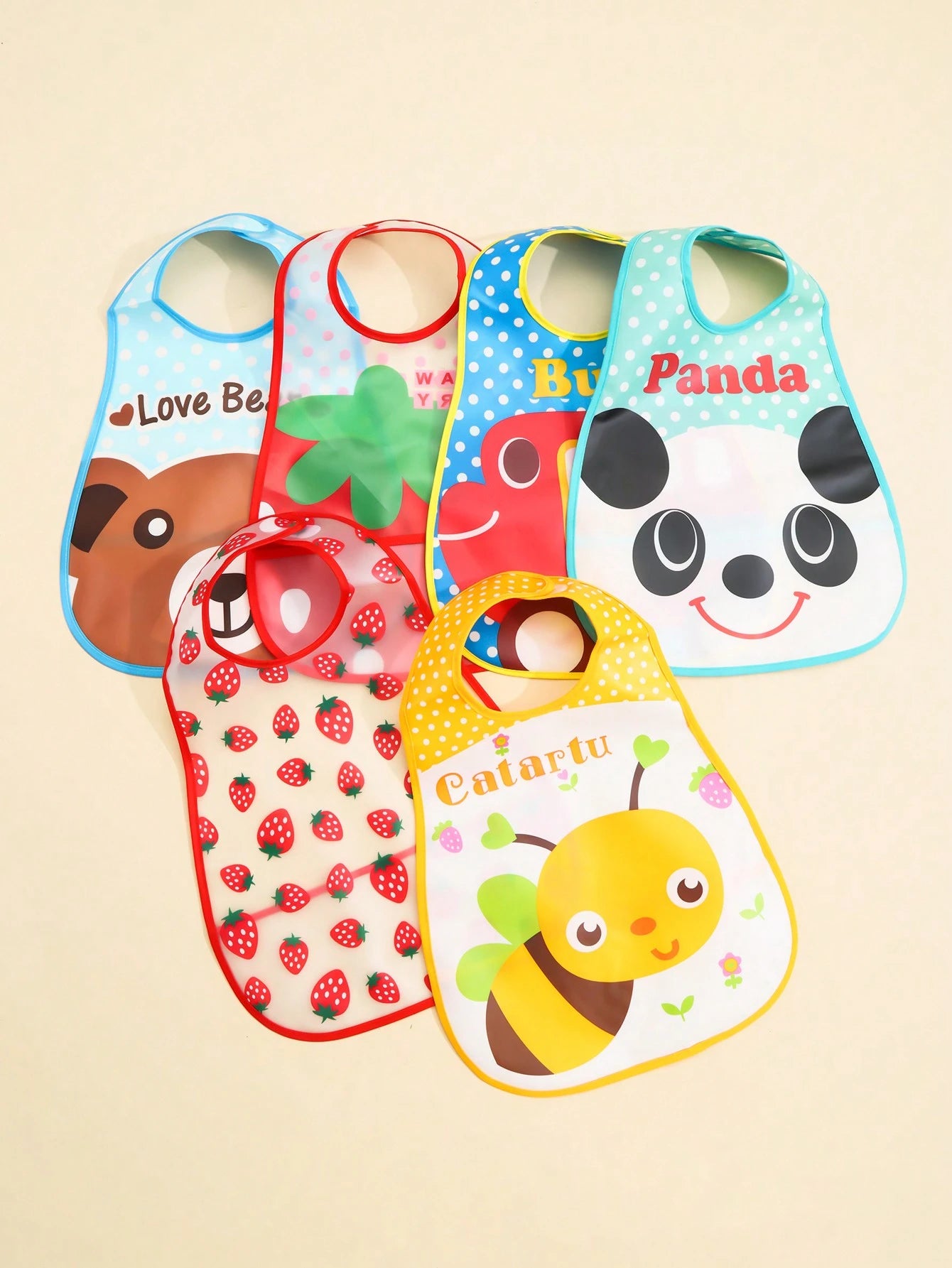 1pc Baby Bib, Waterproof Feeding Smock, Reversible Drool Bib With Pocket For Infants