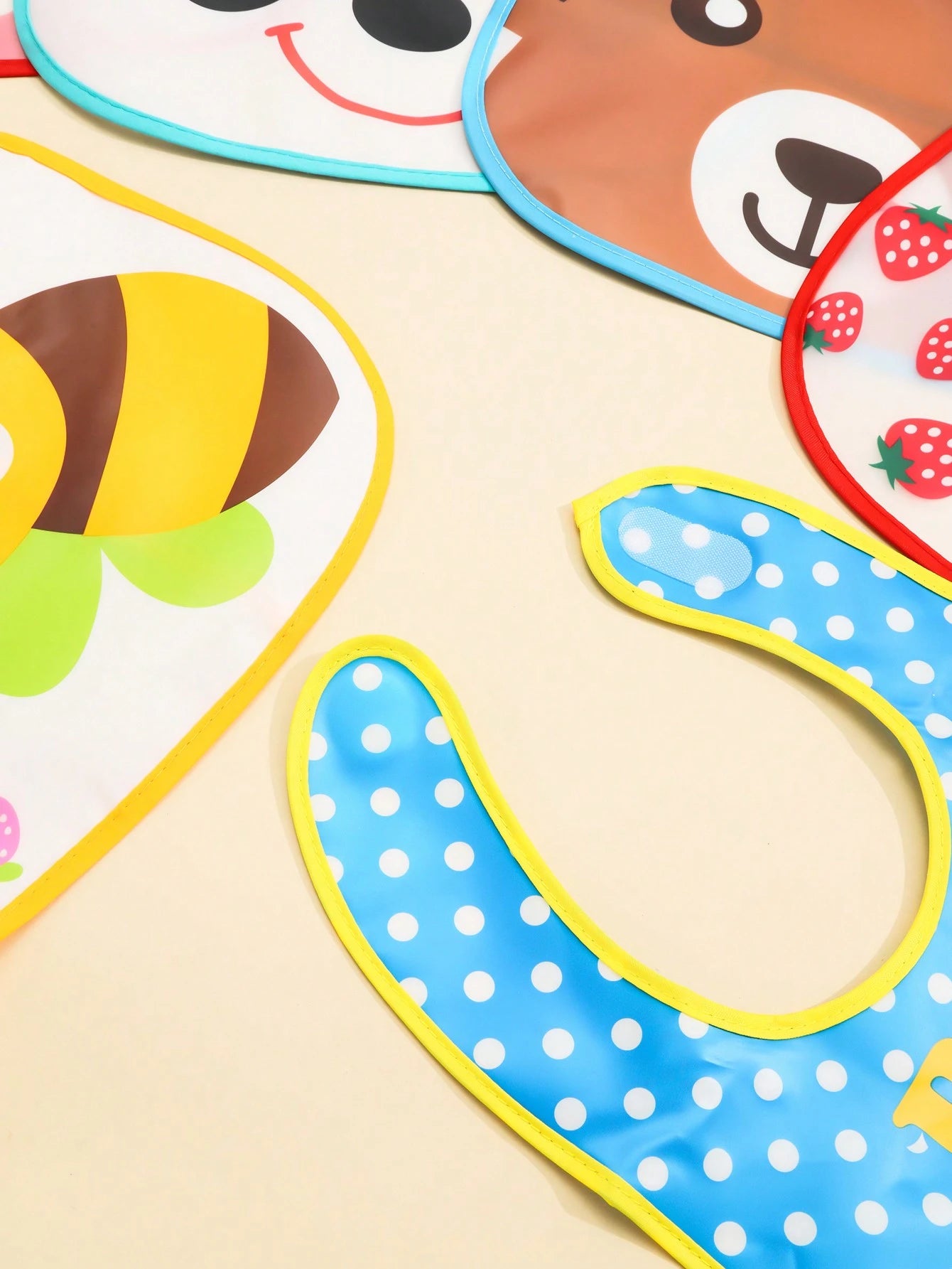1pc Baby Bib, Waterproof Feeding Smock, Reversible Drool Bib With Pocket For Infants
