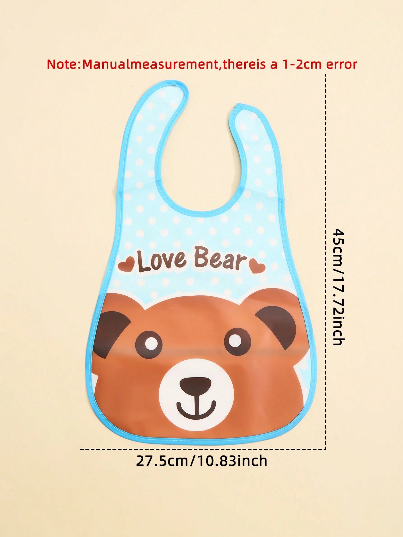 1pc Baby Bib, Waterproof Feeding Smock, Reversible Drool Bib With Pocket For Infants