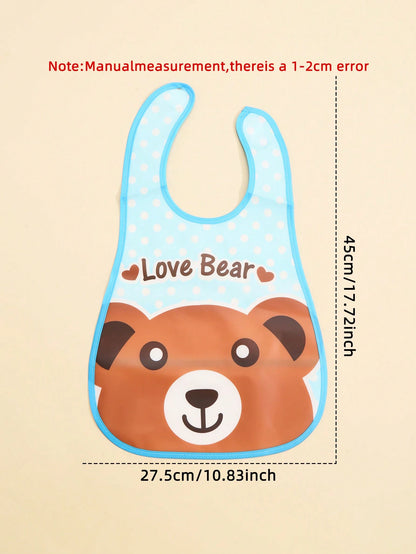 1pc Baby Bib, Waterproof Feeding Smock, Reversible Drool Bib With Pocket For Infants