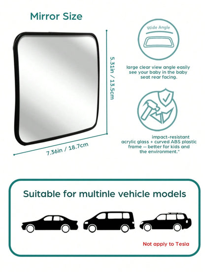 1pc Baby Car Rearview Mirror, Acrylic Material, Shatterproof And Crack-Resistant, Suitable For Rear-Facing Baby Car Seat, Wide And Clear View